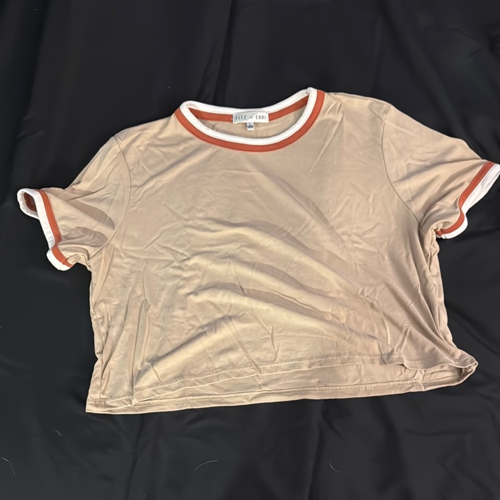 Beige Ringer Tee